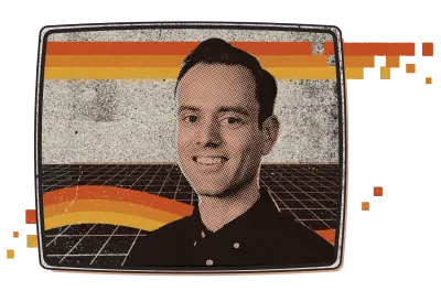 Headshot of Rob in the style of a local TV news station anchor